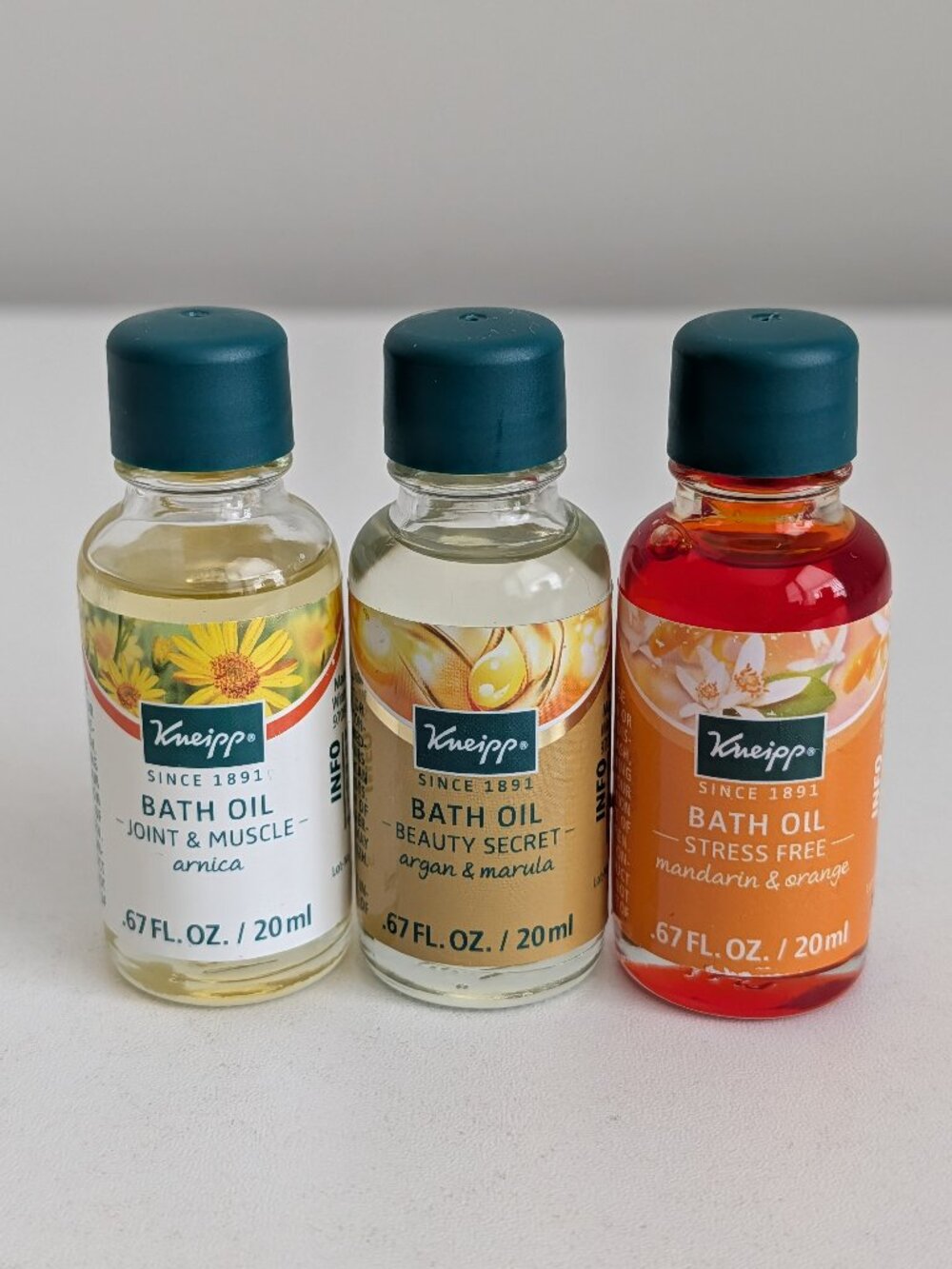 Kneipp Bath Oil Mini Lot 3 Arnica Joint & Muscle Argan & Marula 20ml/.67oz